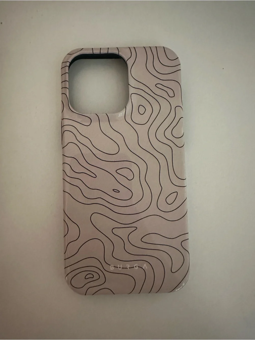 Tan Topographic Pattern Phone Case - Pink
